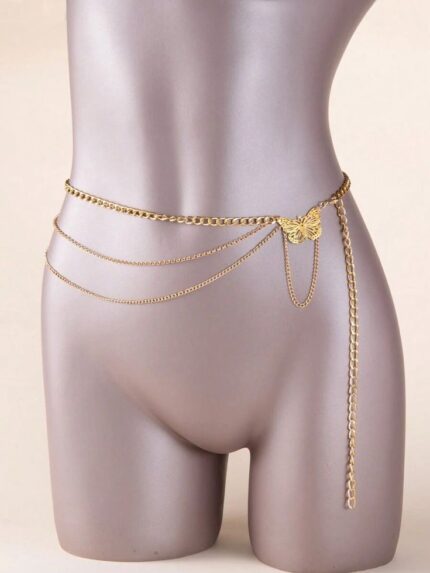 Golden Butterfly Layered Waist Chain