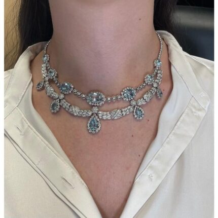 Grand Aquamarine & Diamond Necklace
