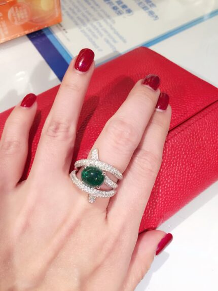 3-carat Colombian emerald ring,