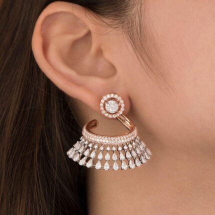 Pear Cut Diamond Chandelier Earrings