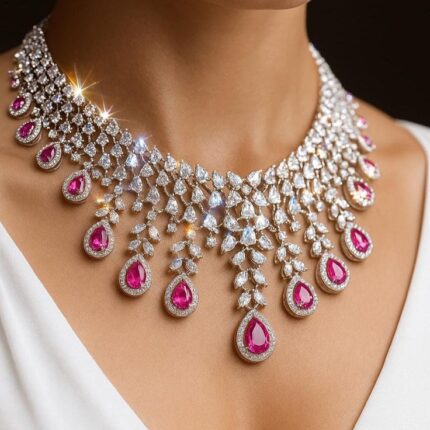 Ruby & Sapphire Statement Necklace