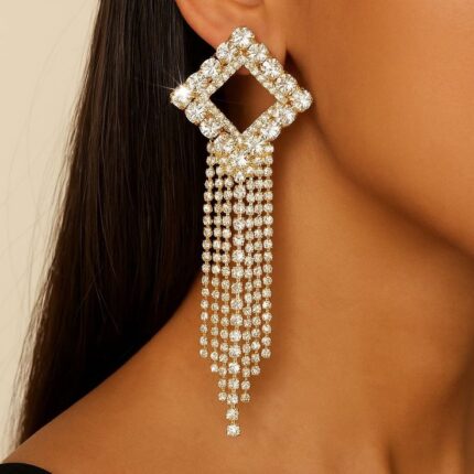 Statement Crystal Fringe Earrings