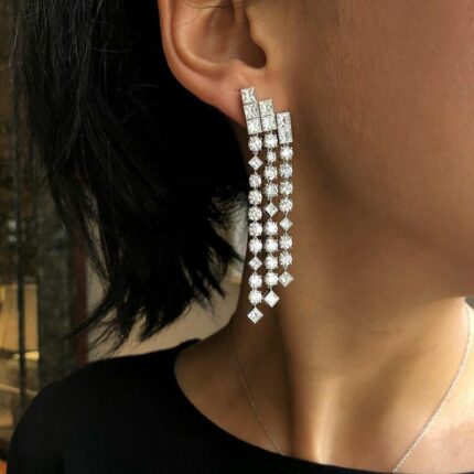 Statement Diamond Drop Earrings