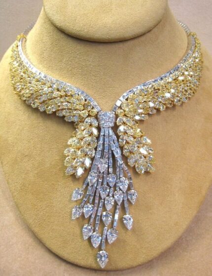 Yellow Marquise-Cut CZ Collar Necklace