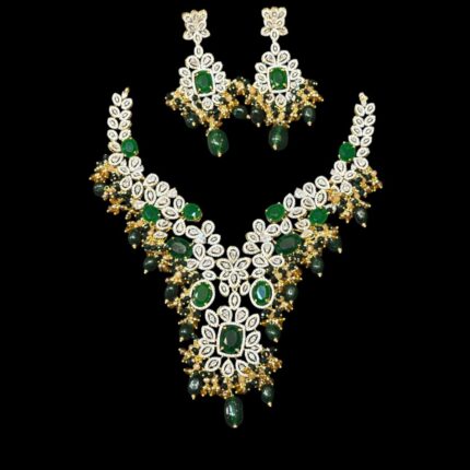 MJ Marukh's jewels Zirconia Jewelry Set | 3 Gorgeous Colour Options | Customizable Design