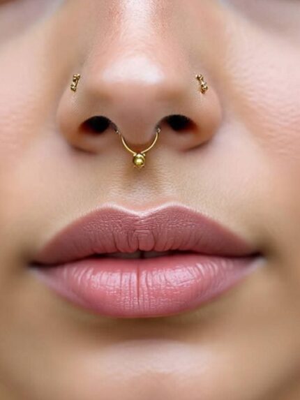 MJ Classic Septum Nose Ring – Minimal Gold Elegance