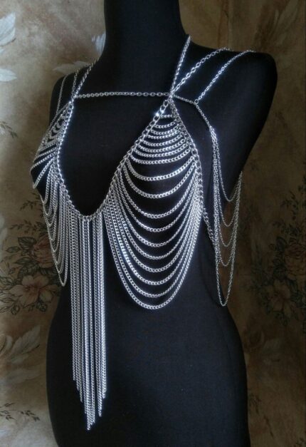 Celestial Drapé Silver Body Chain Harness