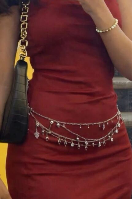 Contemporary Layered Diamond-Inspired Waist Chain